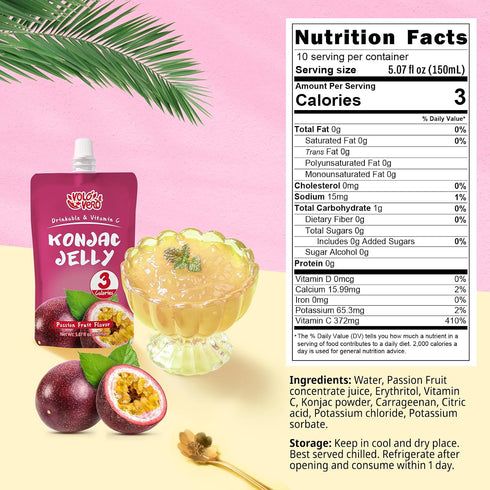 20 Packs, 0 VOLO VERO Konjac Jelly Squeeze Pouch Healthy Snacks, Low Calories, Drinkable, Gluten Free, Sugar, Keto, Low
