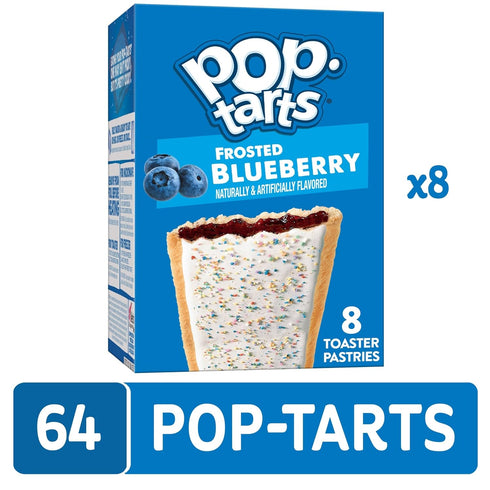 Pack, (64 Pop-Tarts Toaster Pastries, Breakfast Foods, Kids Snacks, Value Frosted Blueberry Pop-Tarts)