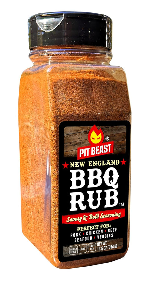 Pit Beast New England BBQ Rub | Keto, Sugar-Free, 0 Carbs, NO MSG, Gluten Free | Bold Barbecue Seasoning for Chicken,