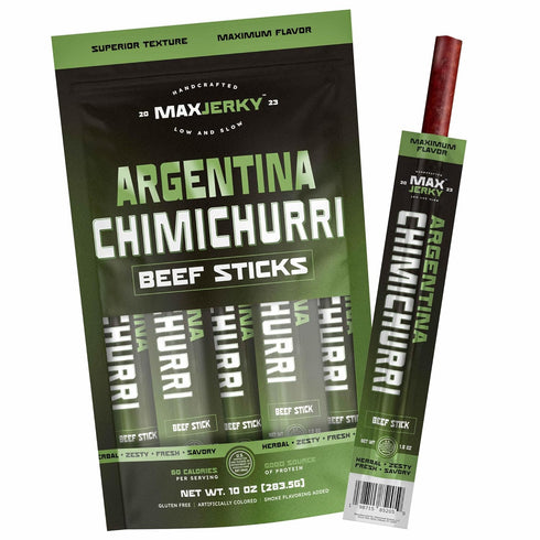 MaxJerky Argentina Chimichurri Beef Sticks Herb-Seasoned Gourmet Jerky Snack High Protein, Low