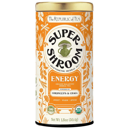 The Republic of Tea SuperShroom Energy Cordyceps and Chaga Herbal Tea, Organic