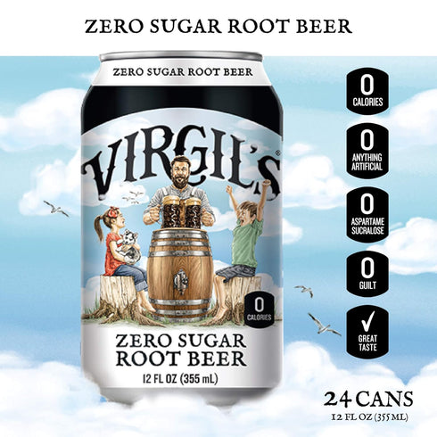 (6-12oz Virgils, Zero Sugar Root Beer, Great Tasting Zero Calorie Keto Friendly Soda cans)