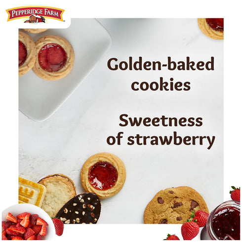 6.75 OZ (18 Pepperidge Farm Verona Strawberry Thumbprint Cookies, Bag Cookies)