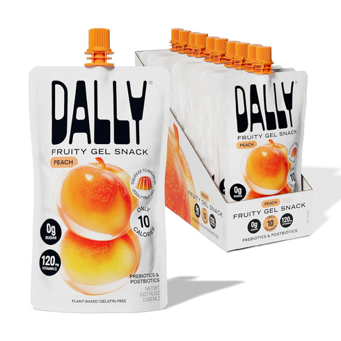 Dally Peach Drinkable Konjac Jelly 10 Pouches | Healthy 10-Calorie, Keto, Gluten