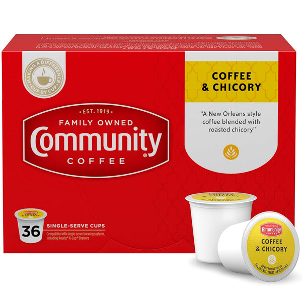Community Coffee & Chicory 36 Count Coffee Pods, Compatible with Keurig 2.0