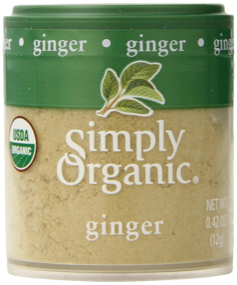 Simply Organic Ground Ginger Root, Certified Organic, 0.42 oz, Pack of 6