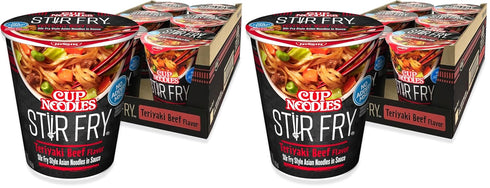 Nissin Cup Noodles Stir Fry Noodles in Sauce, Teriyaki Beef, 3 Ounce