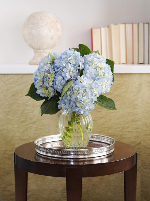 6 KaBloom - Beauty Bouquet of Blue Hydrangeas with Vase - Fresh Flowers for Birthday, Valentine's & Mother's Day