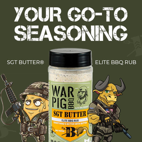 12.8 WarPig BBQ Sgt Butter Elite BBQ Rub| Championship All Purpose Seasoning for Beef, Steak, Burgers, Seafood