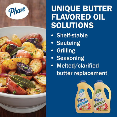 1 Ventura Foods Phase Garlic Flavor Liquid Butter Alternative - Dairy-Free & Vegan Vegetable Oil for Sauting, Grilling