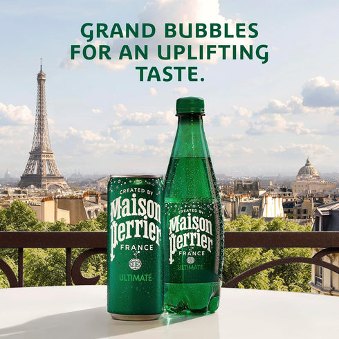 16.9 Oz 12 Count Maison Perrier Ultimate Sparkling Water, Fl Plastic Water Bottles