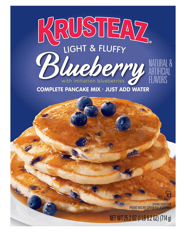 Krusteaz Light & Fluffy Complete Pancake Mix, Blueberry 25.2 Ounce (Pack of