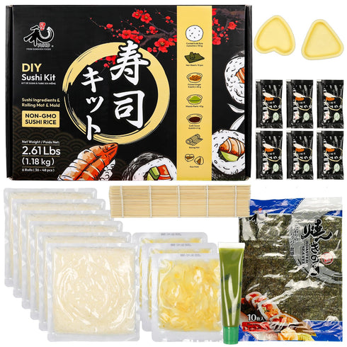 YUHO DIY Sushi Ingredients Kit with Rolling Mat Foods Making Kit Rice