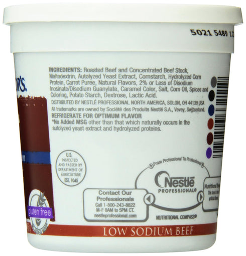 16 Minor's Beef Base, Low Sodium, Ounce