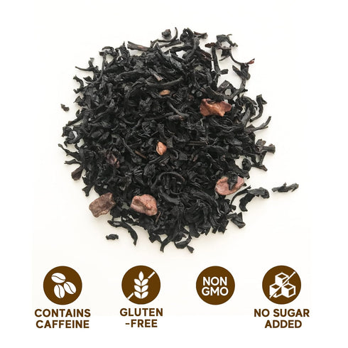 4oz (113g) Sou Zen Ceylon Chocolate Black Tea Loose Leaf Tea | Premium Quality Black Tea Leaves and Naturally Organic