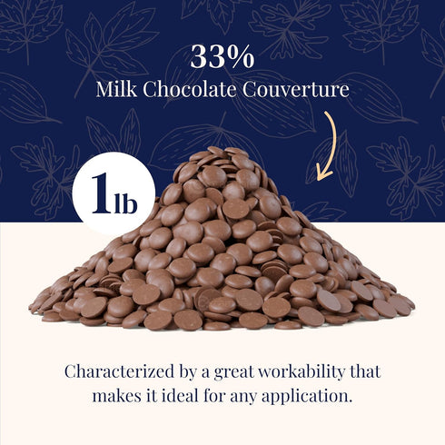 34%, 1 1 Cambie Milk Chocolate Couverture Pound of European Style Milk Couverture for Dubai Chocolate Bar, Bon Bons