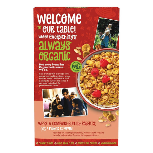 10.6 oz (Pack 1), Nature's Path Organic Sunrise Crunchy Cinnamon Cereal, of Gluten Free, Non-GMO