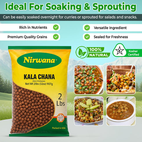 Kala Chana (Black Chickpeas) Whole Dried Chana for Cooking | Protein-Rich Legume for Salads, Curries & Stews | Pantry