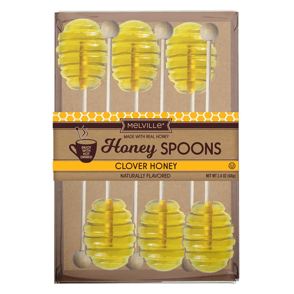 Melville Candy All Natural Honey Spoon Gift Set – Gluten-Free Stirrers for Tea, 6-count