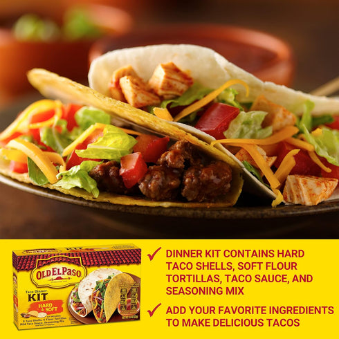 11.4 oz. (Pack 3) Old El Paso Taco Dinner Kit, Hard & Soft
