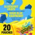 20 Pack, 16 oz Gushers Fruit Flavored Snacks, Blueberry Grape, Sour Blue Raspberry, Pouches, Family