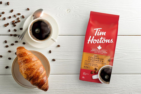 Tim Hortons 100% Colombian Dark Medium Roast Fine Grind Coffee, 300g