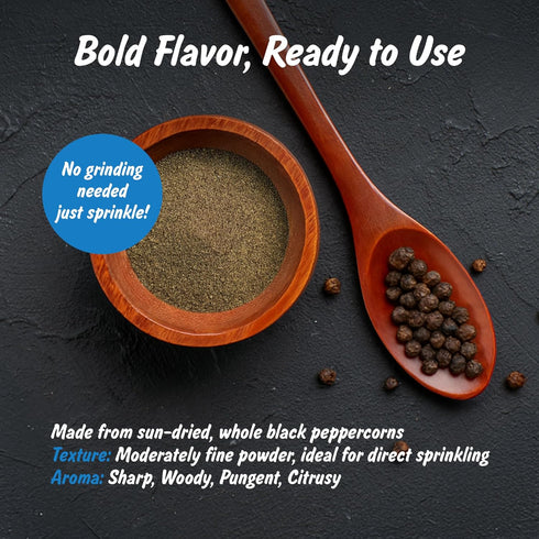 4oz Spice Profile | USDA Certified Organic Black Pepper Ground | Raw and Natural | Resealable Pouch | Perfect