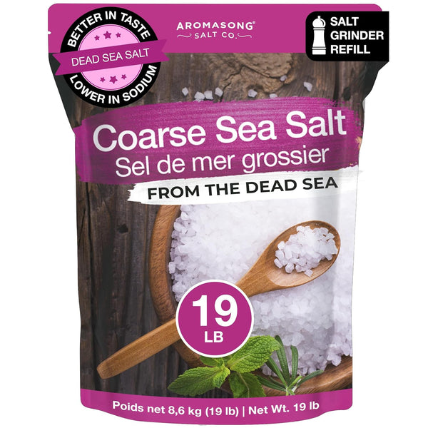 Aromasong 100% Natural Sea Salt Bulk Food Grade 19 Lb, Coarse Grain,