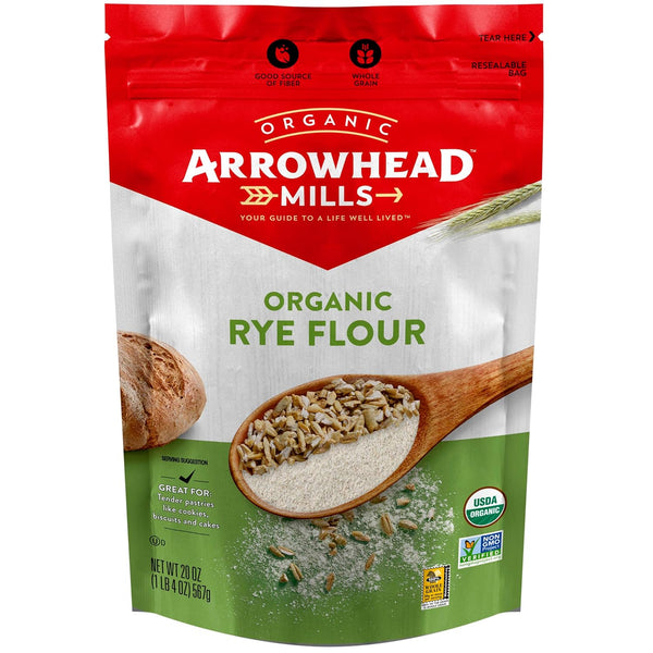 Arrowhead Mills Organic Rye Flour, 20 Ounce (Pack of 6)