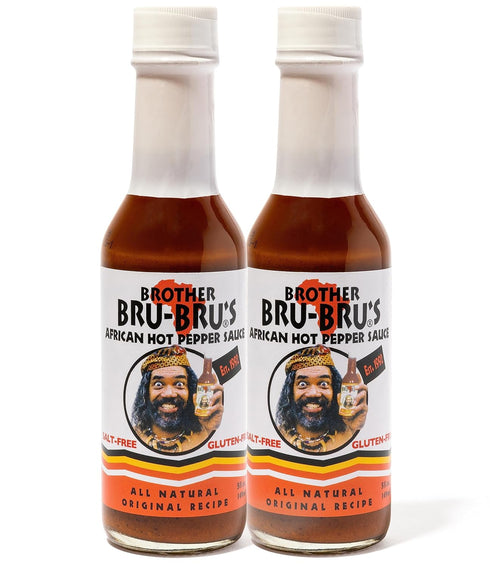Brother Bru-Bru's African Hot Sauce - No Salt, No Sugar, Vegan -