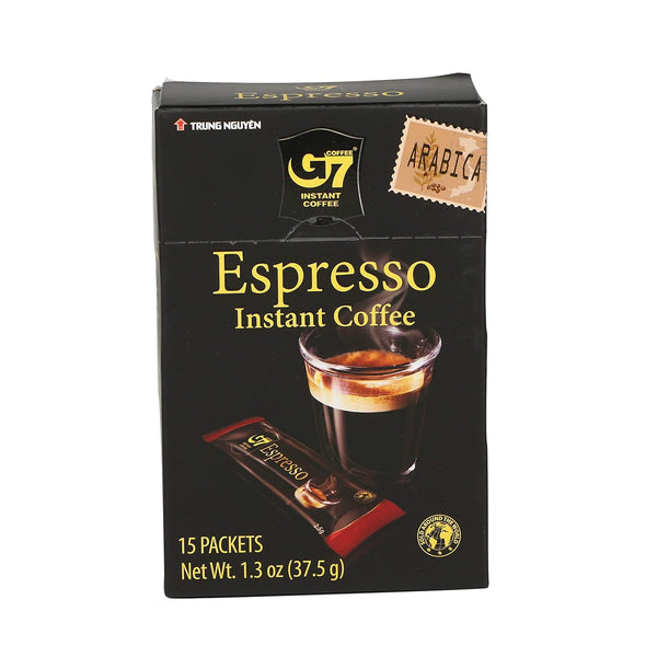 TRUNG NGUYEN G7 ESPRESSO Instant Coffee, Pure Arabica Beans, Strong & Rich Vietnamese Instant Energy Coffee (15