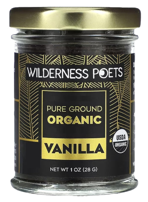 Wilderness Poets Pure Vanilla Powder - 100% Organic Ground Vanilla Beans -