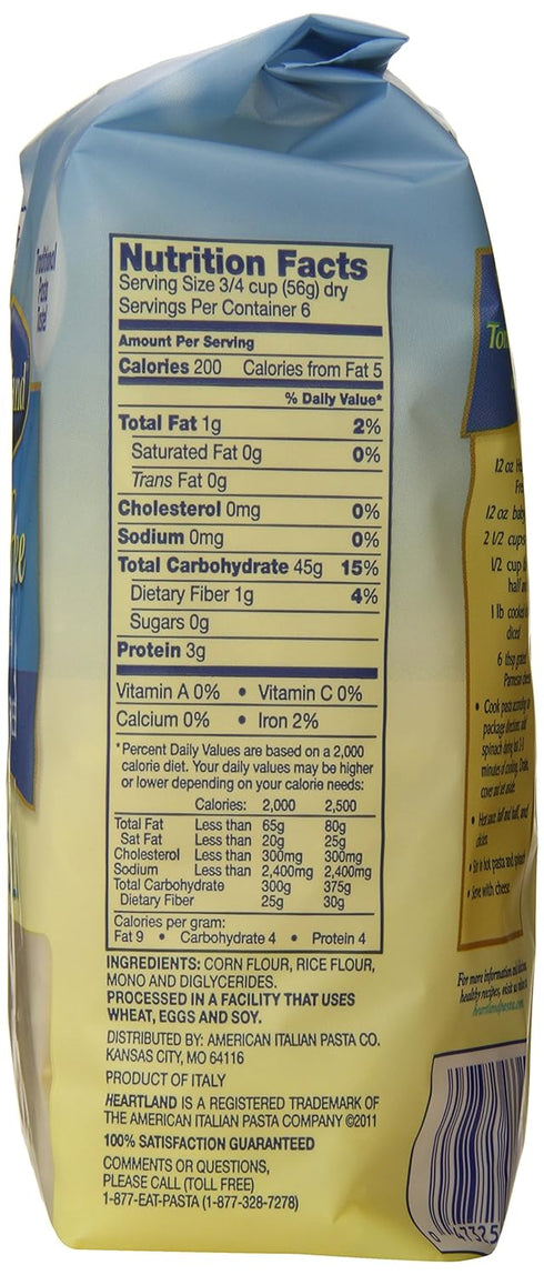 Heartland 12 (Pack 6) Gluten Free Fusilli, Ounce