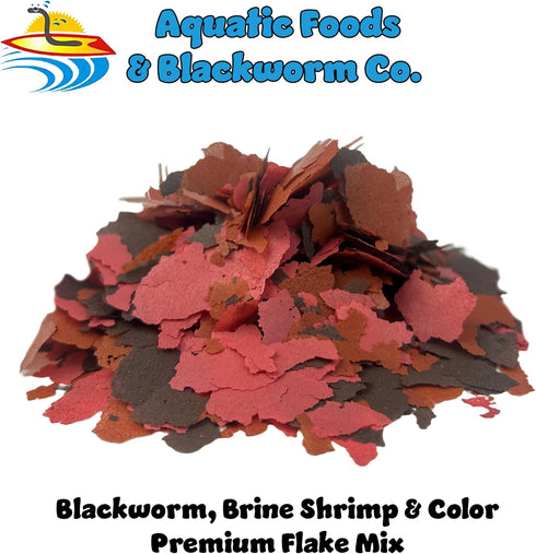 Aquatic Foods Inc. Community Included6oz California Blackworm, Brine Shrimp, Color Enhancing Premium Flakes for Discus