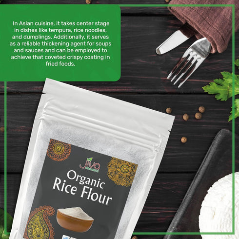 2 LB Jiva Organics Premium White Rice Flour Bag - Gluten Free, Non GMO