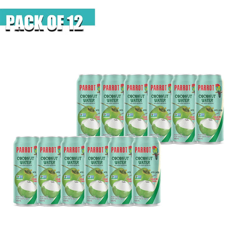 16.6 oz.(Pack 12) Parrot Brand Coconut Water with Pulp fl.