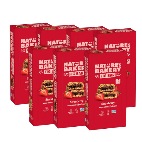 Nature's Bakery Whole Wheat Fig Bars, Strawberry, Real Fruit, Vegan, Non-GMO, Breakfast