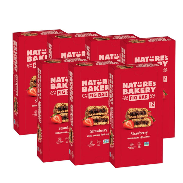 Nature's Bakery Whole Wheat Fig Bars, Strawberry, Real Fruit, Vegan, Non-GMO, Breakfast