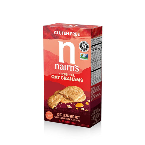 Nairn's Gluten-Free Original Oat Grahams, Healthy Snack, High Fiber, 5.64 oz, No Artificial Colors or Preservatives