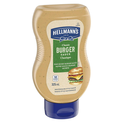 325ml/11 fl.oz. Hellmann's Classic Burger Sauce, Gluten Free and Certified Kosher, Bottle
