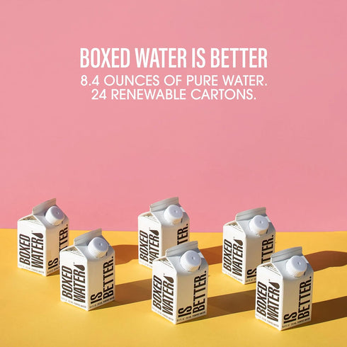 (8.4 oz., 24 Pack) Mini Boxed Water Better Than Premium Plastic Purified Drinking Water in Plant-Based Cartons