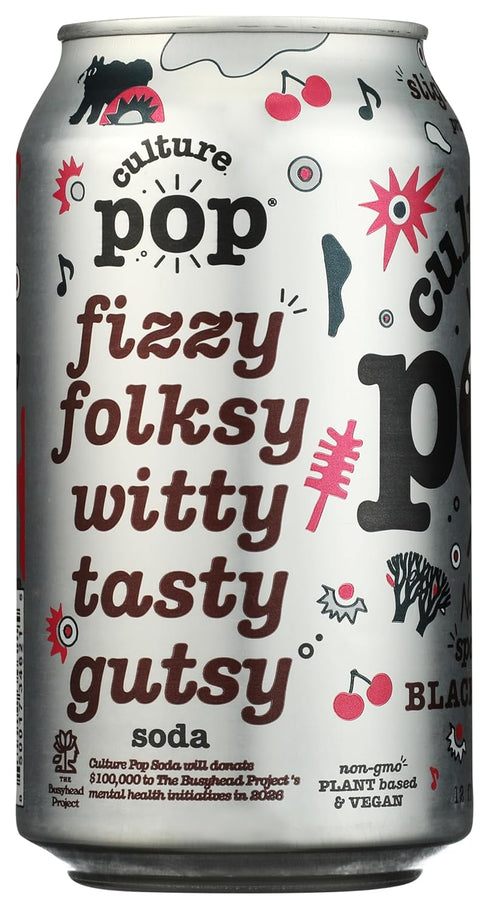 12 Oz Culture Pop Soda, Black Cherry Soda, Fl