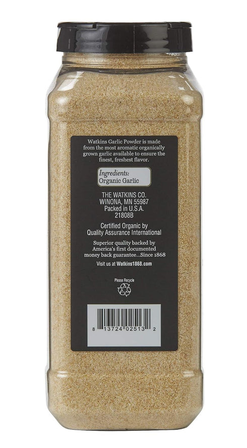 22.0 oz. (21808) Watkins Gourmet Spice, Organic Garlic Powder, Bottle