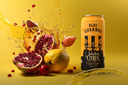16 oz (12 Pack) Blue Durango Iced Tea - Long Arm Citrus - Black Tea, Lemon, Prickly Pear, Pomegranate - Low Sugar