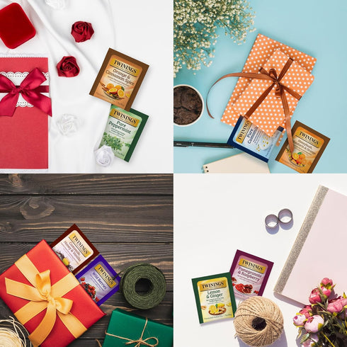 Twinings 48 Pack 12 20 Set Tea Bags Herbal Variety Herbal Flavors with Honey Sticks, Perfect Tea Gift for Any Occasion