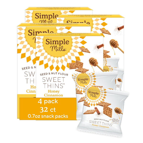 Simple Mills Snack Packs Honey Cinnamon Sweet Thins, Healthy Snacks for Kids,