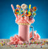 Countertop 6 lb Frostline Pink Cotton Candy Soft Serve Ice Cream Mix, Lactose & Gluten Free- Just Add Water, Dairy