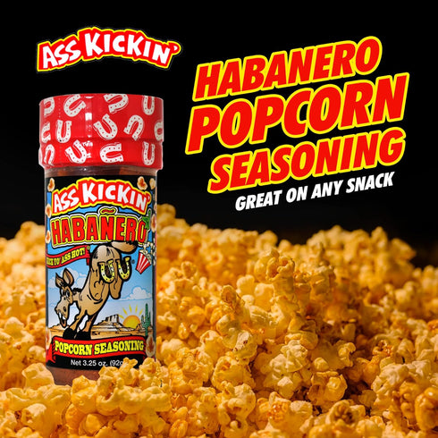 ASS KICKIN' Habanero Popcorn Seasoning - Great for Gourmet Popcorn, Chicken Wings, Meat - Perfect for Gifts!