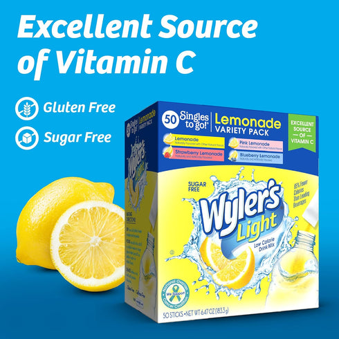 Packets, 40 count Pack, On-The-Go,(Pack 1), Pack 4 Wyler's Light Singles to Go Powder Water Drink Mix, Variety Pink