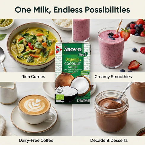 Aroy-D 8.5 Oz (Pack 6) Organic Coconut Milk Fl